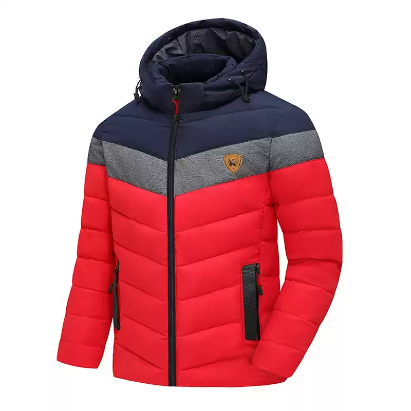 Casual Warm Waterproof Jacket Red & Blue