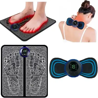 2 pad Body Massager Set + EMS Foot Massager Set