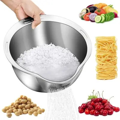 Rice Washer Strainer Bowl