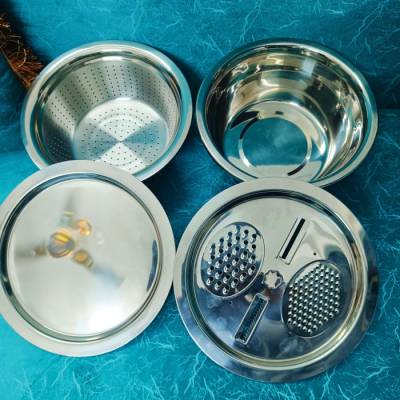 4 In 1 Multifunctional Stainless Steel Basin With Vegetable Cutter with Drain Basket