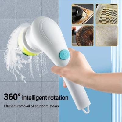 Electric cleaning brush, five in one USB charging, multifunctional kitchen cleaning tool, bathroom brush